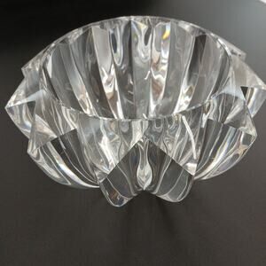 Vintage Clear Acrylic Starburst Serving Bowl Candy Dish 6.5" Table Centerpiece
